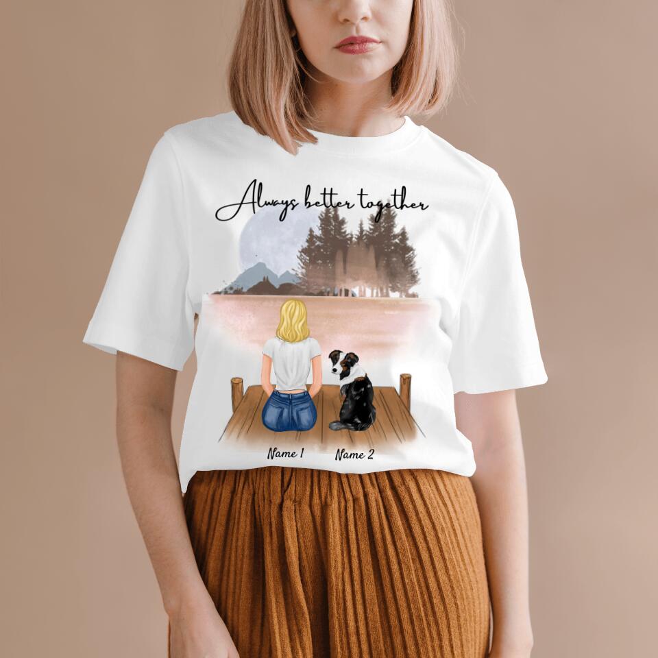 Pet mom with pet - Personalized T-Shirt (Dog & Cat)
