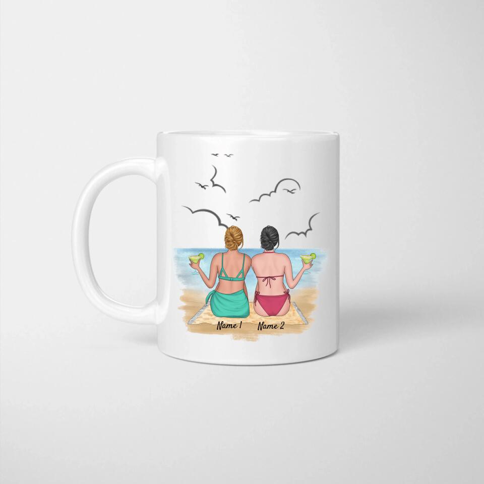 Favorite Sisters on the Beach - Personalized Mug (2-3 people)