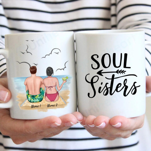 Couple on the Beach - Personalized Mug (2-3 people)