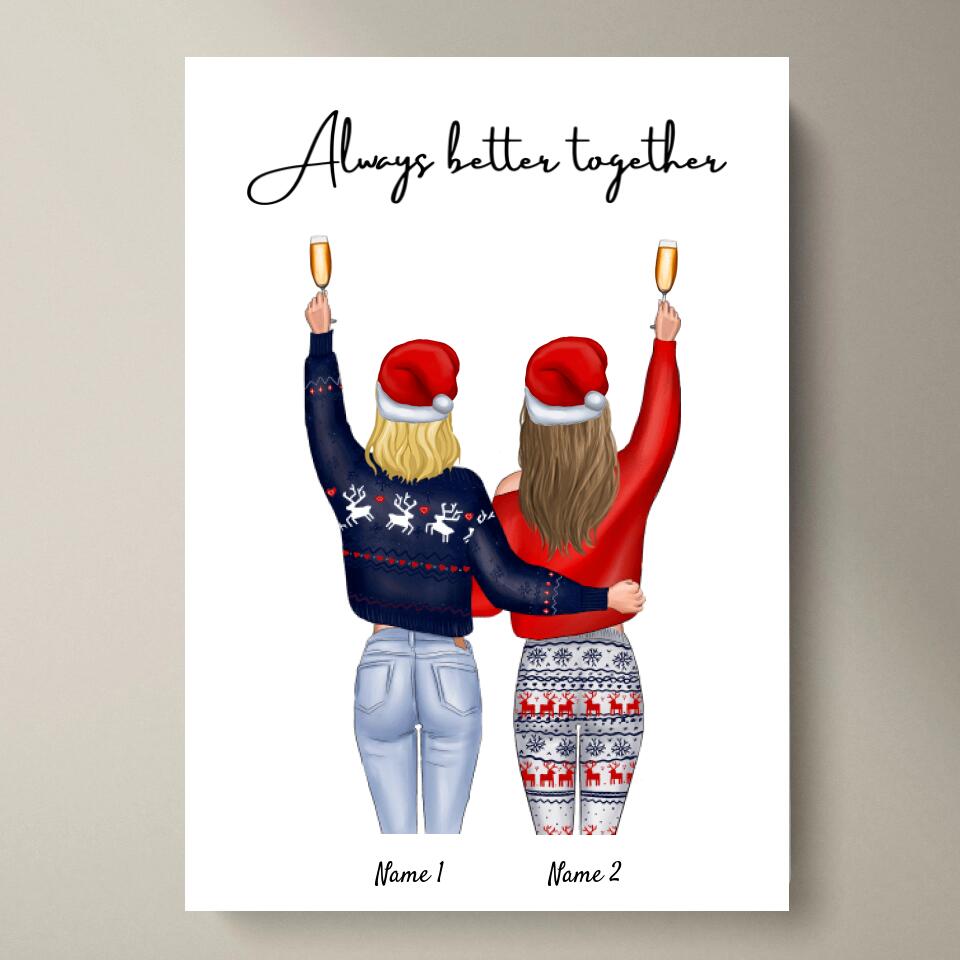 Best Friends Christmas - Personalized Poster