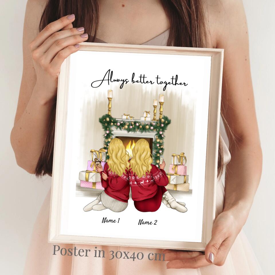 Best Friends Christmas - Personalized Poster