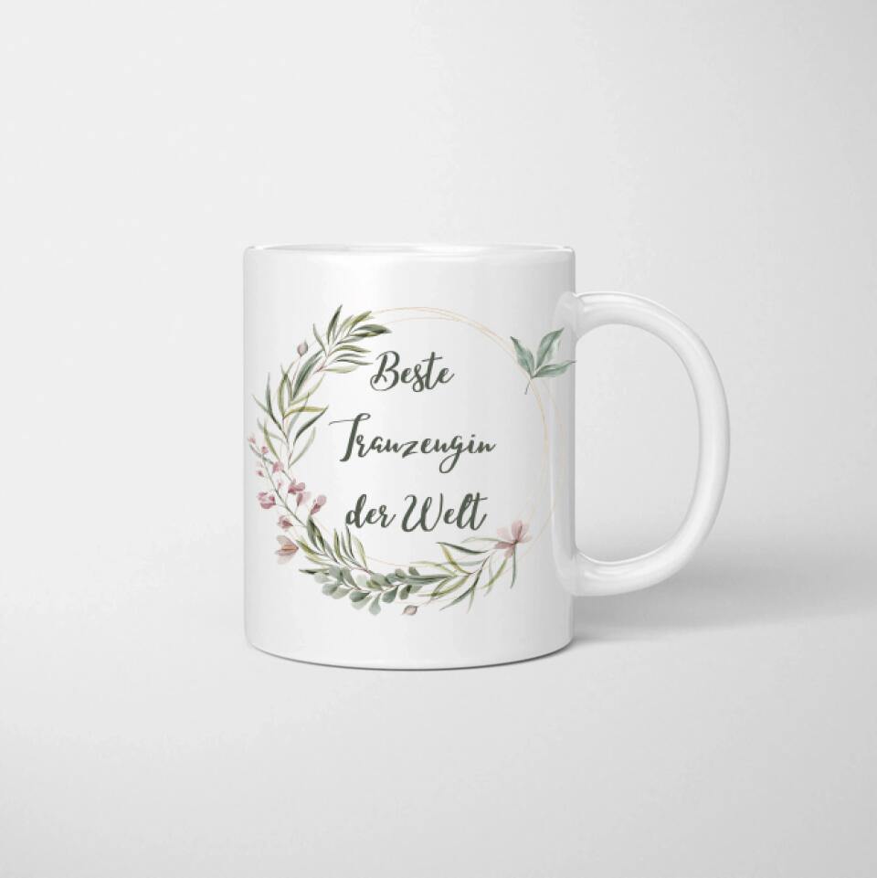 Bride & Maid of Honor in satin robes - Personalized Mug