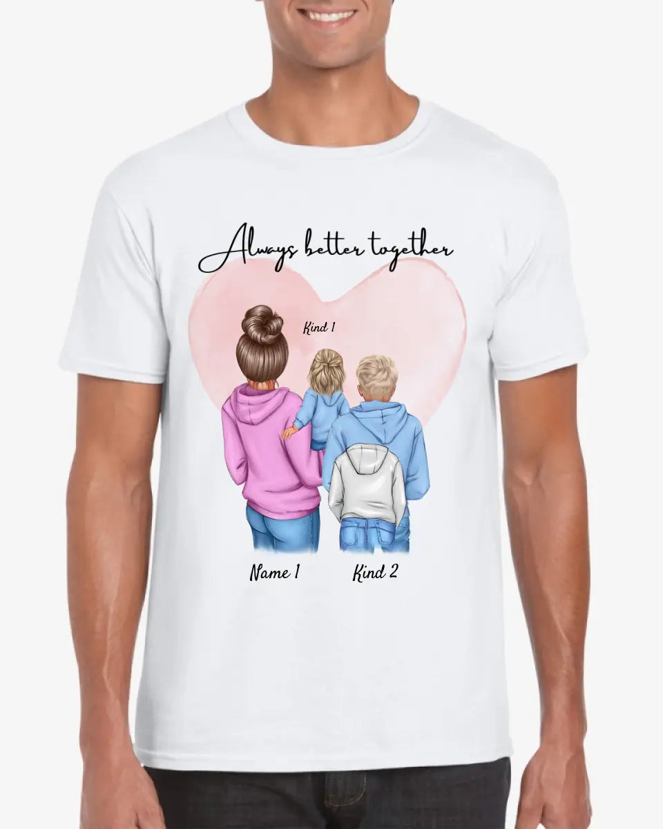 Beste Mama - Personalisiertes T-Shirt Mutter & Kinder/Jugendliche (100% Baumwolle, Unisex)