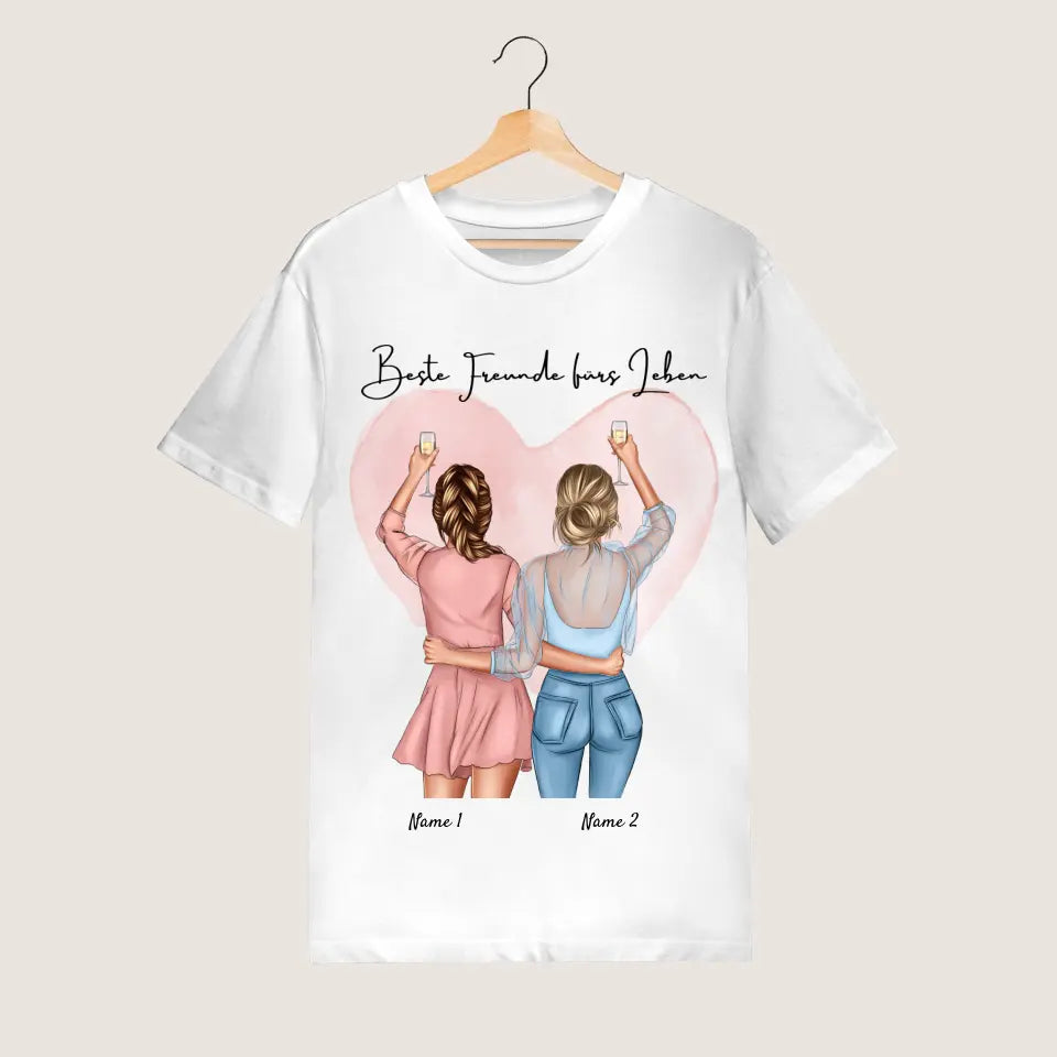 Best Friends Cheers Personalized T-Shirt (100% Cotton, Unisex)