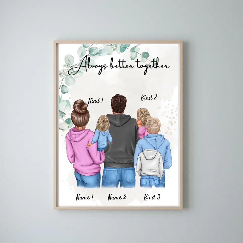 My Family Poster - Personalized Poster (1-4 children)