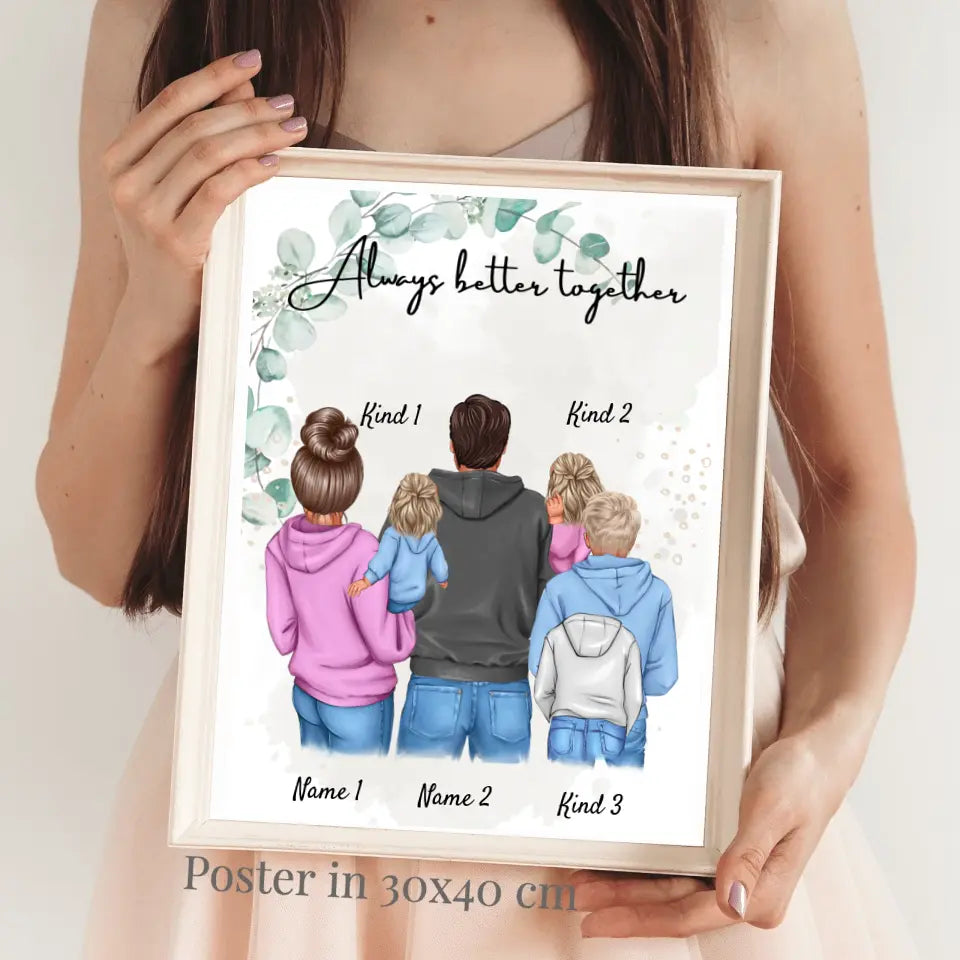 My Family Poster - Personalized Poster (1-4 children)