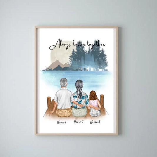 Grandparents with Grandchildren - Personalized Poster