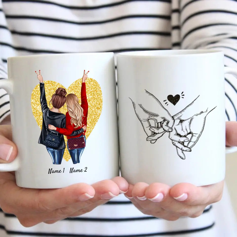 Best Friends with Handbags - Personalized Mug (2-3 Persons)