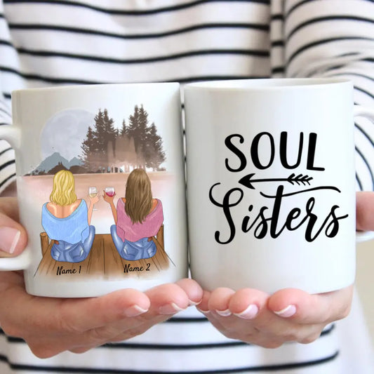 Meilleures amies avec boisson - mug personnalisé (2-4 personnes)