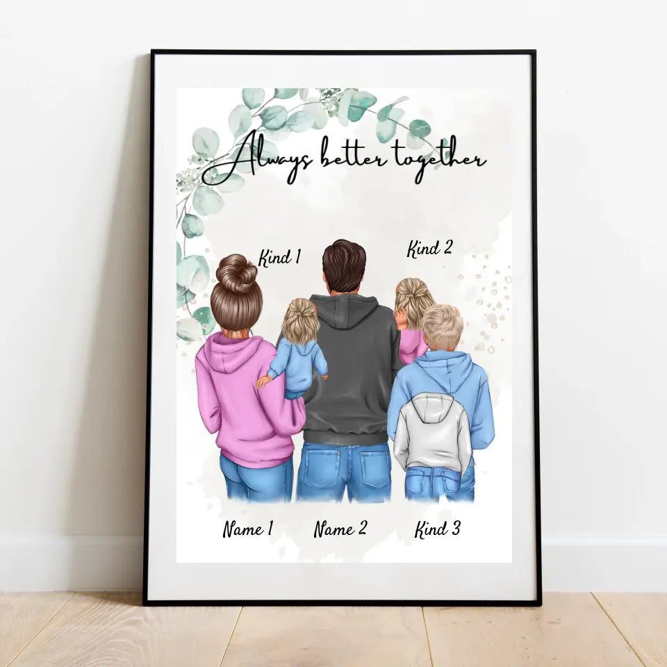 My Family Poster - Personalized Poster (1-4 children)
