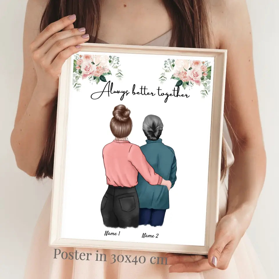Mother & Daughter - Personalised Poster