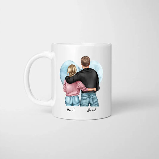 Grâce à toi, je vois la vie en rose - Mug personnalisé pour couple (homme & femme)