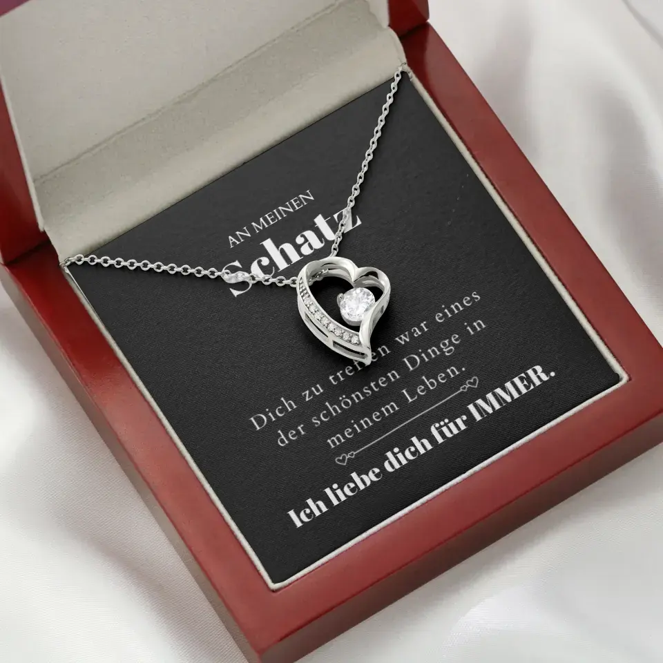 Dich zu treffen - Halskette mit Gold-Anhänger & personalisierter Karte (Valentinstagsgeschenk)