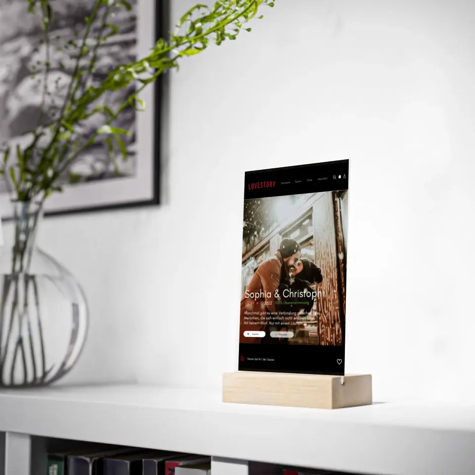 Personalisiertes Acryl-Glas Netflix Cover "Lovestory"