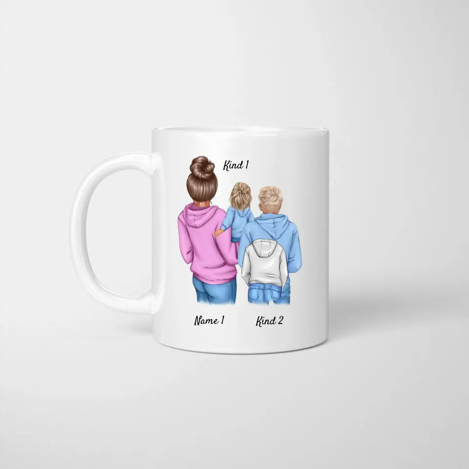 Mom with children - Personalized Mug (1-3 children)