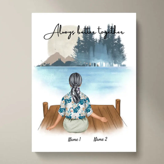 Best Grandma with Grandchildren - Personalized Poster