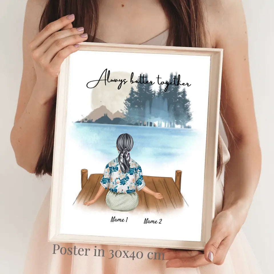 Best Grandma with Grandchildren - Personalized Poster