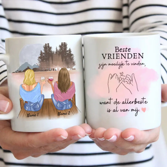 Beste vrienden zijn moeilijk te vinden, want de allerbeste is al van mij - Gepersonaliseerde mok (2-4 personen)