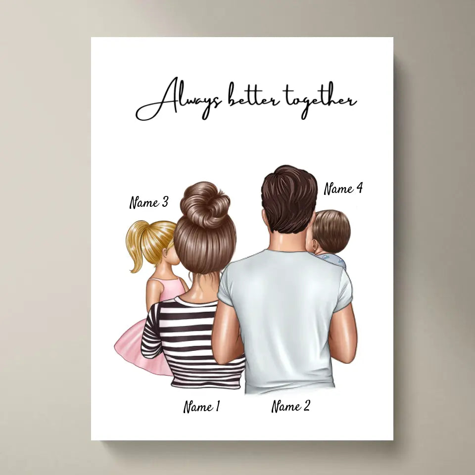 Happy Family - Personalised Digital Image (Parents with 1-4 Children)