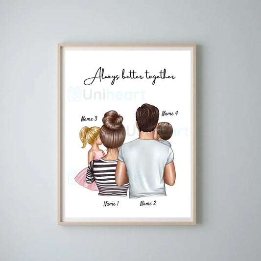 Happy Family - Personalised Digital Image (Parents with 1-4 Children)