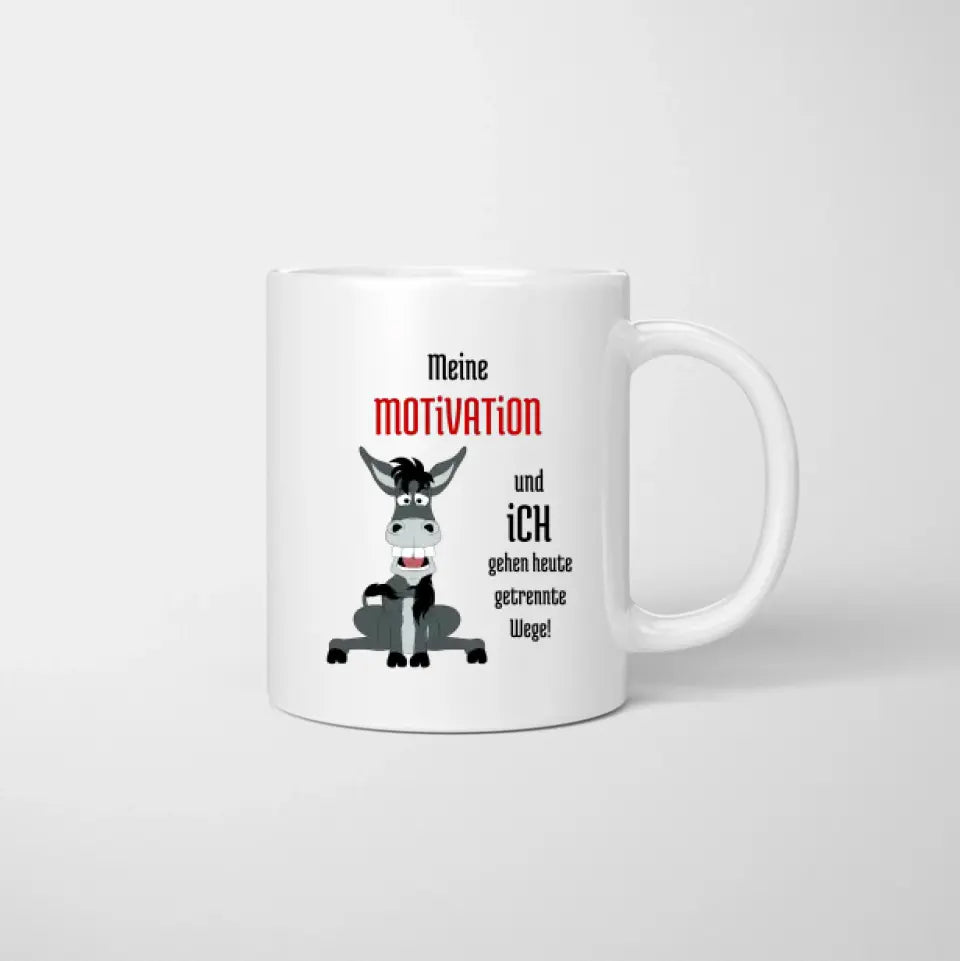 Meine Motivation und ich gehen heute getrennte Wege! - Personalisierte Tasse Kolleginnen, Abschied, Jobwechsel, Geburtstag Büro (2-4 Personen)