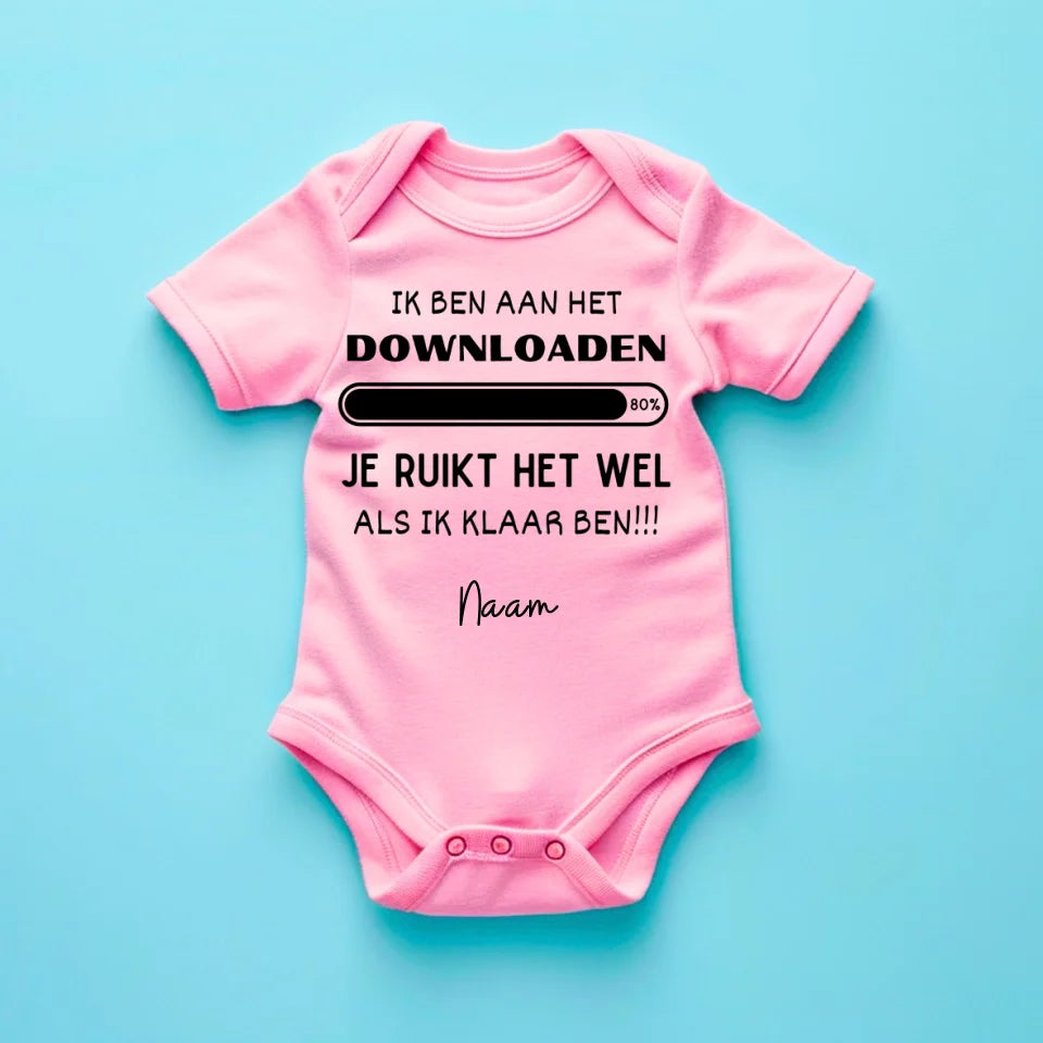 IK BEN AAN HET Downloaden - Gepersonaliseerde baby onesie/ romper voor Kerstmis, 100% biologisch katoen copy