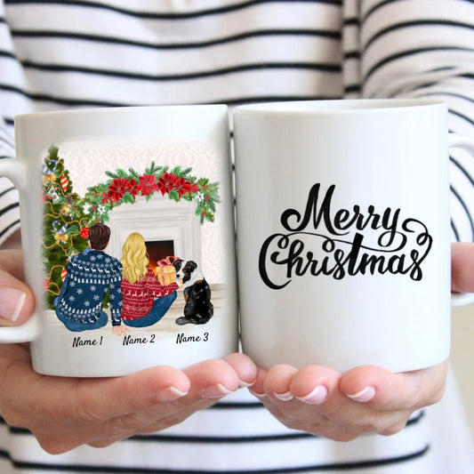 Best Couple with Pet Christmas - Personalized Mug