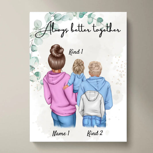 Best Mom Poster - Personalized Poster (1-4 Kids, Teenager)