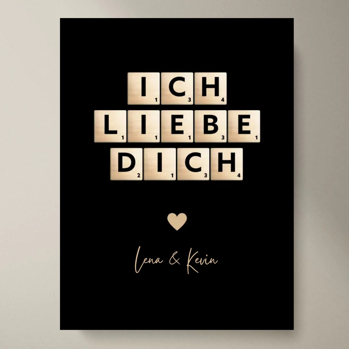 Ich liebe dich Leinwand Scrabble Buchstaben - Personalisierte Leinwand für Pärchen, deinen Partner