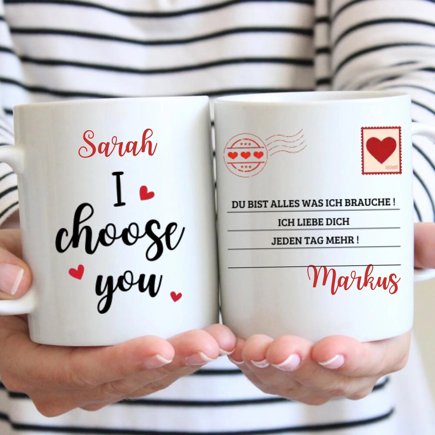 I choose you! Du bist alles was ich brauche - Personalisierte Pärchen-Tasse, individuelles Geschenk für deinen Liebsten
