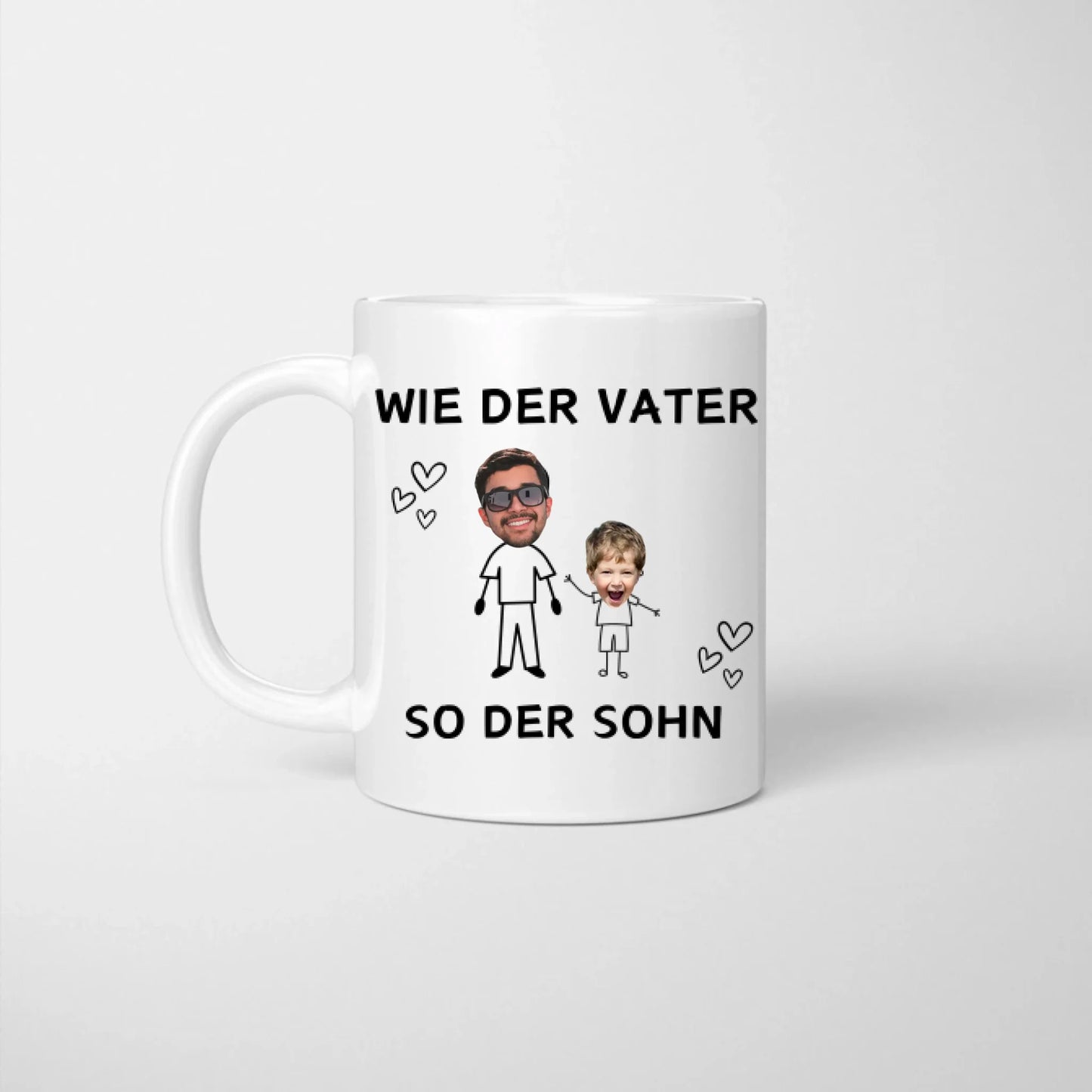 Wie der Vater so der Sohn/ die Tochter (Gesichter auf Tasse) - Papa & Kind Foto-Tasse
