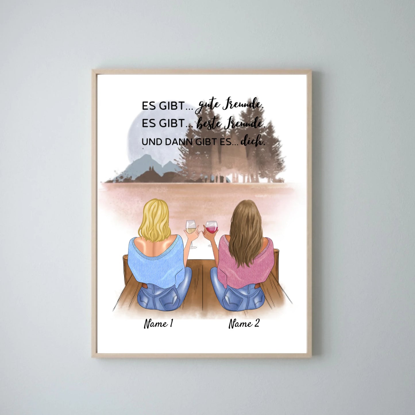 Und dann gibt es dich - Personalisiertes Freundinnen-Poster (2-4 Personen)