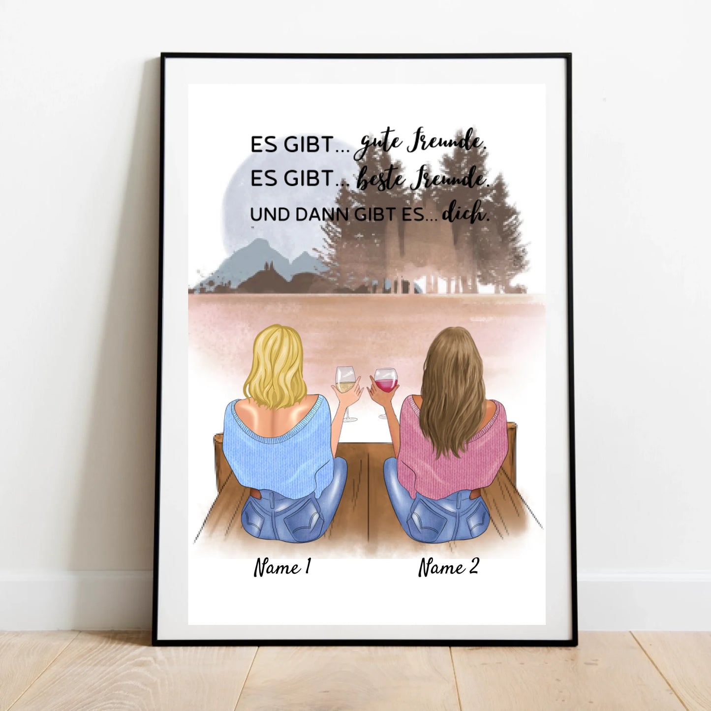 Und dann gibt es dich - Personalisiertes Freundinnen-Poster (2-4 Personen)