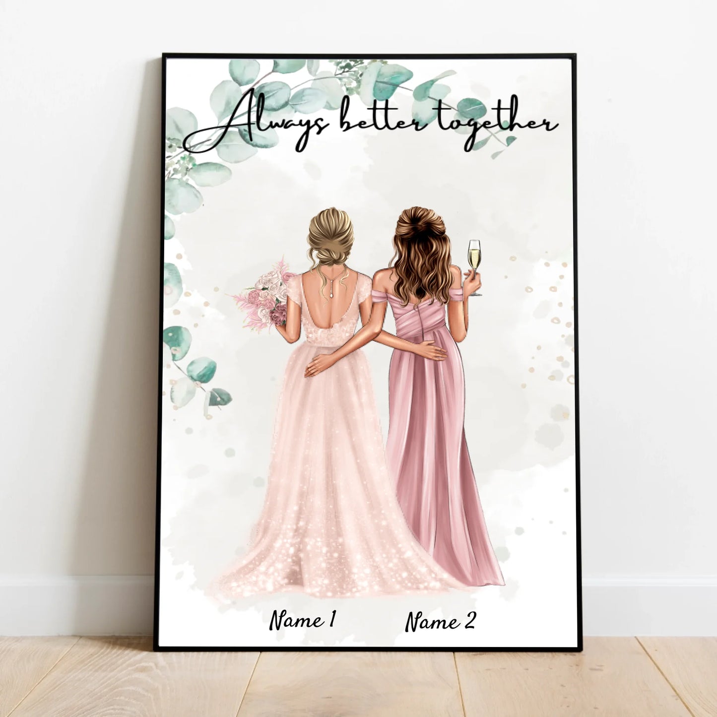 Bride & Maid of Honor - Personalized Poster
