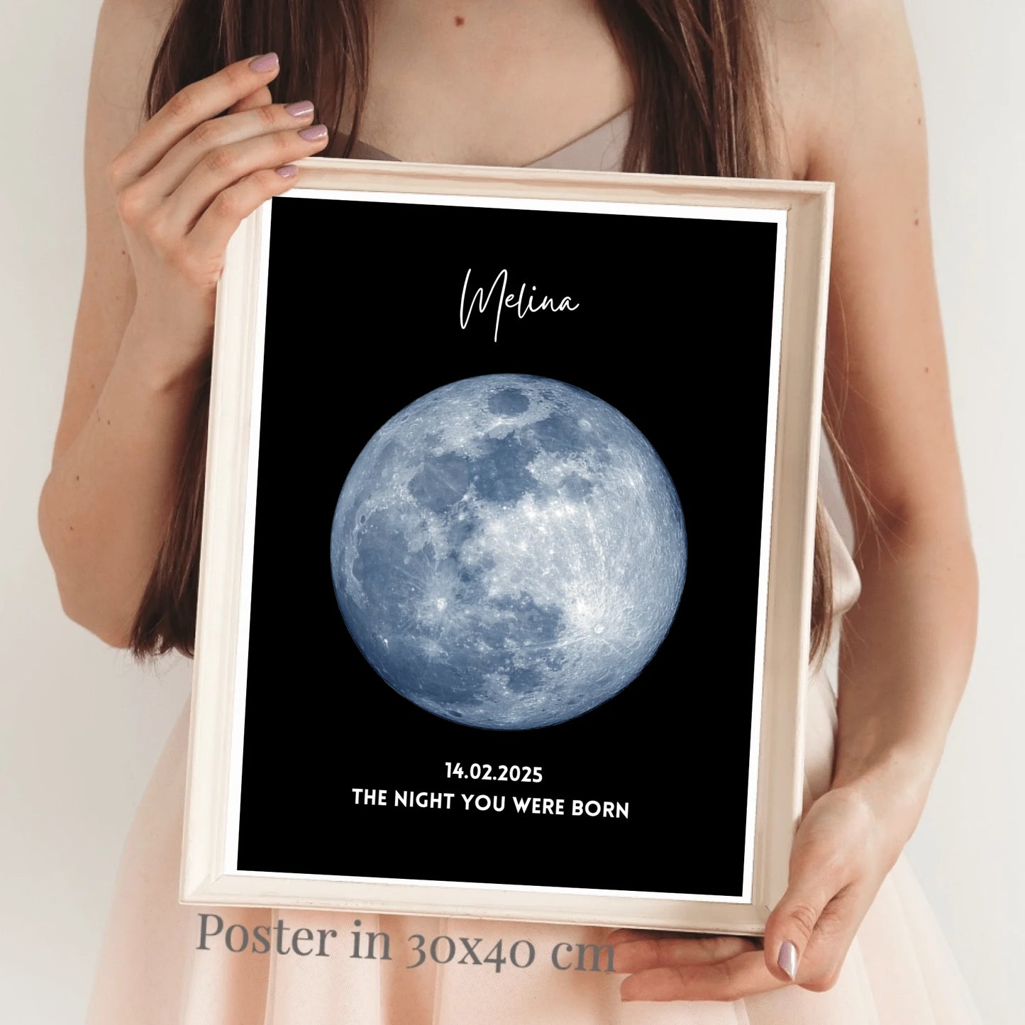 The night you were born - Personalisiertes Mondphasen Poster Geburtstag, Geburtsmond