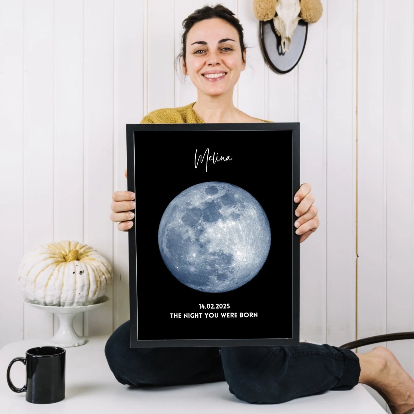 The night you were born - Personalisiertes Mondphasen Poster Geburtstag, Geburtsmond