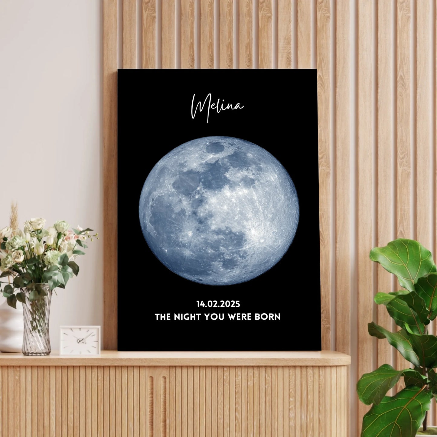 The night you were born - Personalisiertes Mondphasen Poster Geburtstag, Geburtsmond