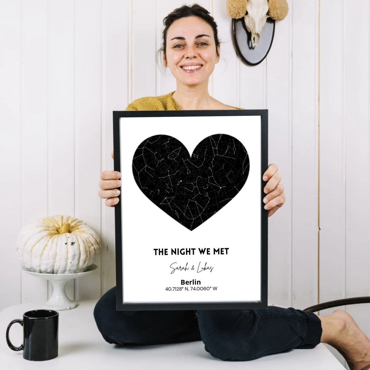 The night we met - Personalisiertes Sternenhimmel Poster für deinen Partner, Partnerin, Valentinstag