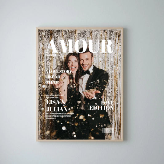 Pärchen Magazin Coverpage - Personalisiertes Poster Zeitschrift Amour, Love Edition