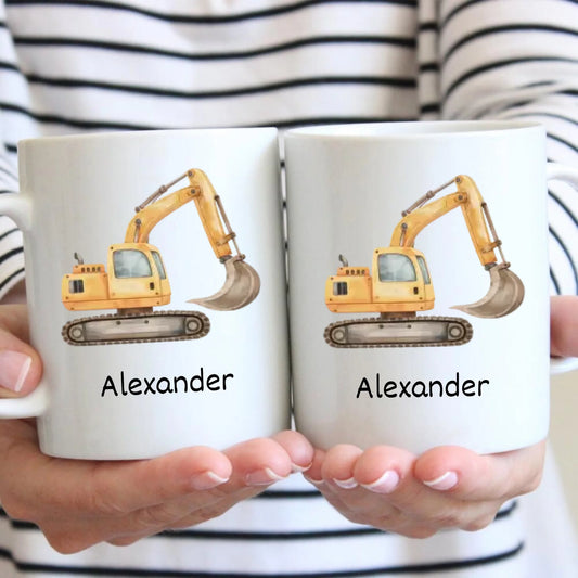 Bagger Tasse Kinder - Personalisierter Becher für Kinder, Schüler, mit Namen