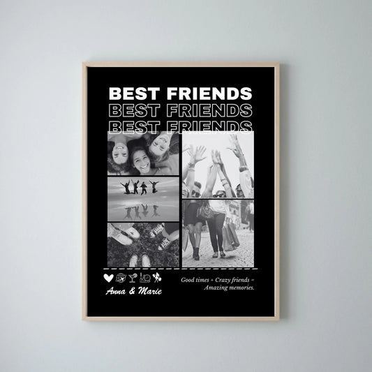 Freundinnen Forever - Personalisiertes Foto Poster (3-5 Bilder hochladen)