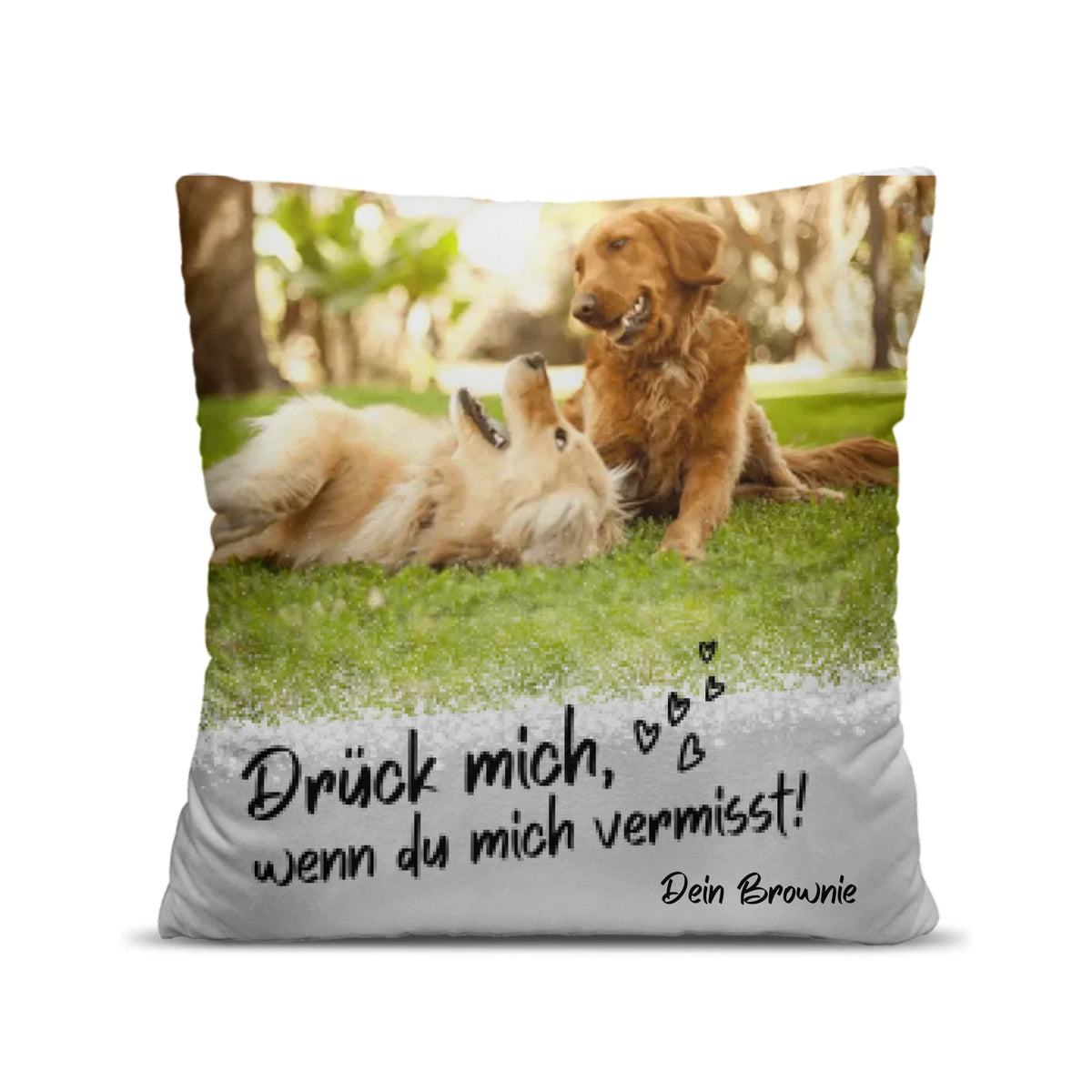 Personalisiertes Foto Kissen, Drück mich wenn du mich vermisst (Haustiere, Partner)