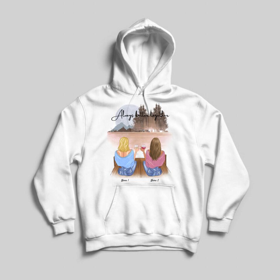 Best Friends with Drink - Personalised Hoodie Unisex