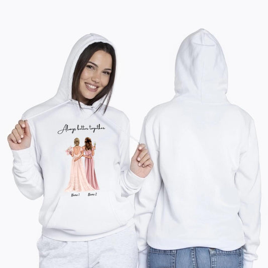 Bride with Maid of Honour - Personalised Hoodie Unisex