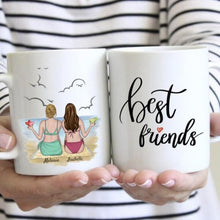 Load image into Gallery viewer, Best Friends on the Beach - Personalized Mug (2-3 people)
