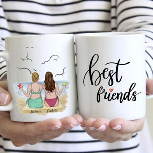 Best Friends on the Beach - Personalized Mug (2-3 people)
