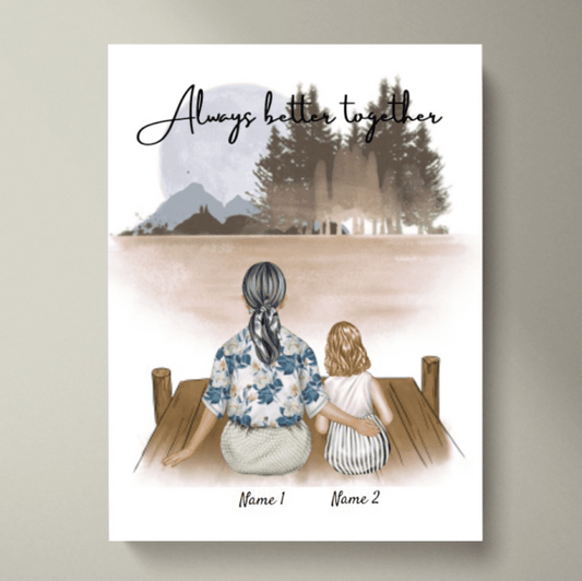 Best Grandma with Grandchildren - Personalized Poster
