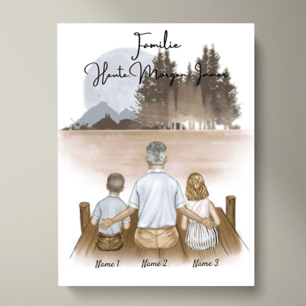 Best Grandpa with Grandchildren - Personalized Poster