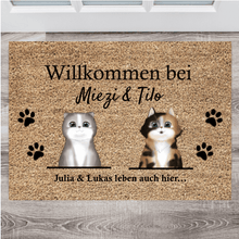 Load image into Gallery viewer, Cat Friends - Personalized Doormat
