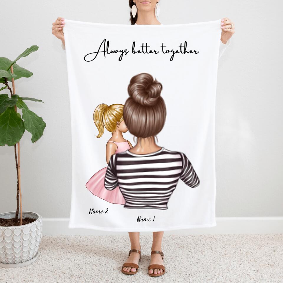 Best Mom - Personalised Fleece Blanket (1-4 children)